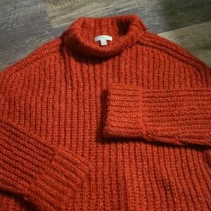 NWT~ABOUND~Ruby Red Chunky Knit Cowl Neck Sweater